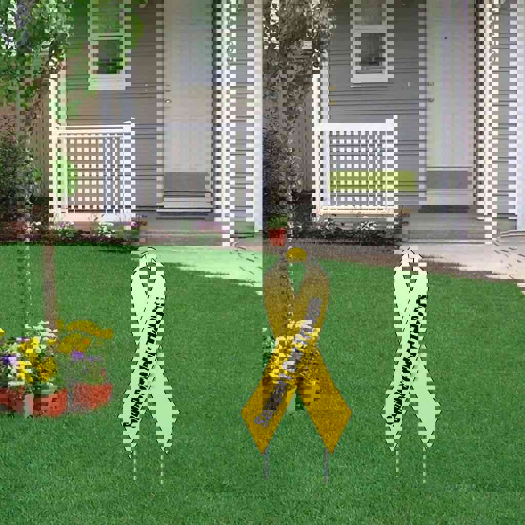 Support Our Troops Yellow Ribbon Yard Sign Set of 2