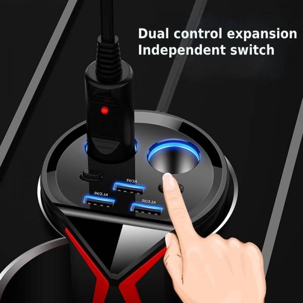 3-Port USB Car Charger Adapter for Multiple Devices