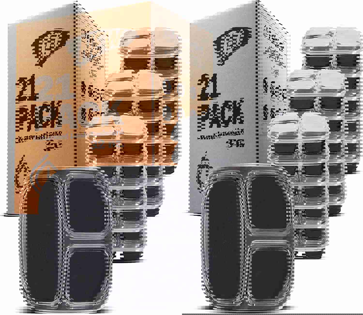 DE Meal Prep Containers [30 Pack] 3 Compartment with Lids, BPA Free, Stackable, Microwave/Dishwasher/Freezer Safe