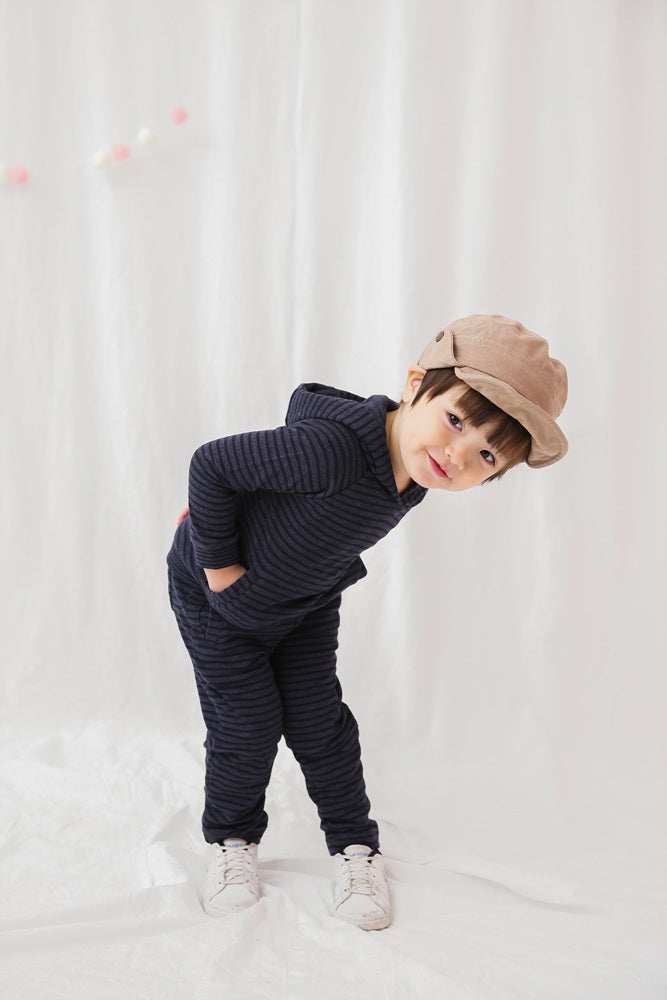 Navy Bold Bengdi Hoodie & Pants Set for Kids