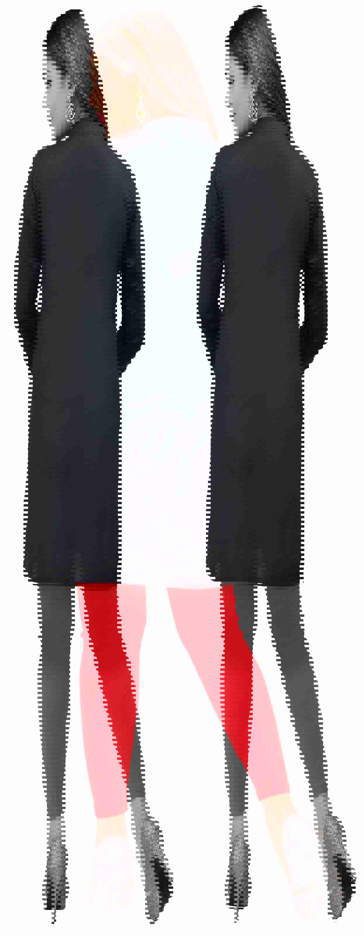 Maple Clothing India Women's Embroidered Kurti Tunic Top (Black/Red)