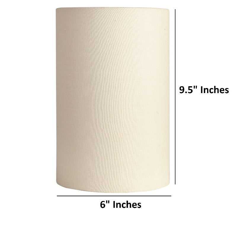 BTR CRAFTS Cream Cylinder Lamp Shade, Cotton Fabric, 6 Inches