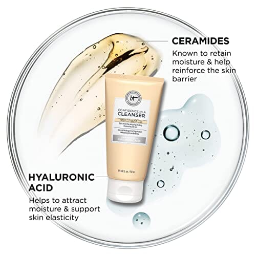 IT Cosmetics Radiance Boosting Best Sellers Skincare Gift Set – 3-Piece Set with Anti-Aging Peptide Eye Cream, Hydrating Face Moisturizer & Facial Cleanser – Vegan Kit with Travel Sizes