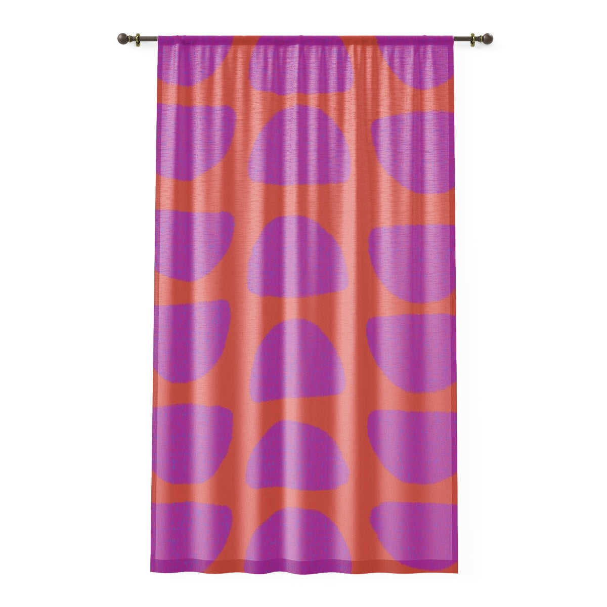 PURPLE BOWLS & RED - SHEER Window Curtain