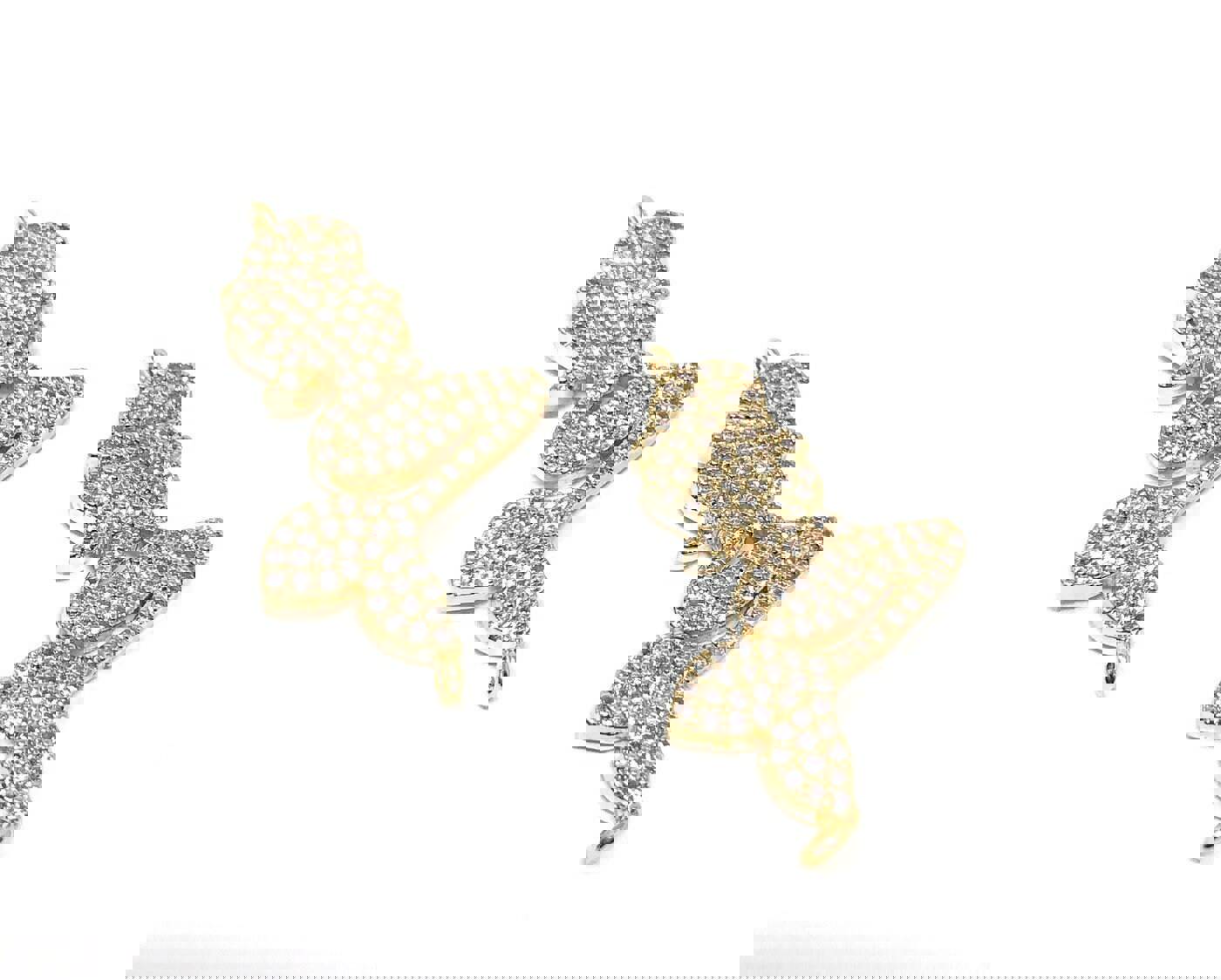 CZ Micro Pave Mermaid Connector Link - Gold Plated Jewelry Finding for DIY Jewelry Making