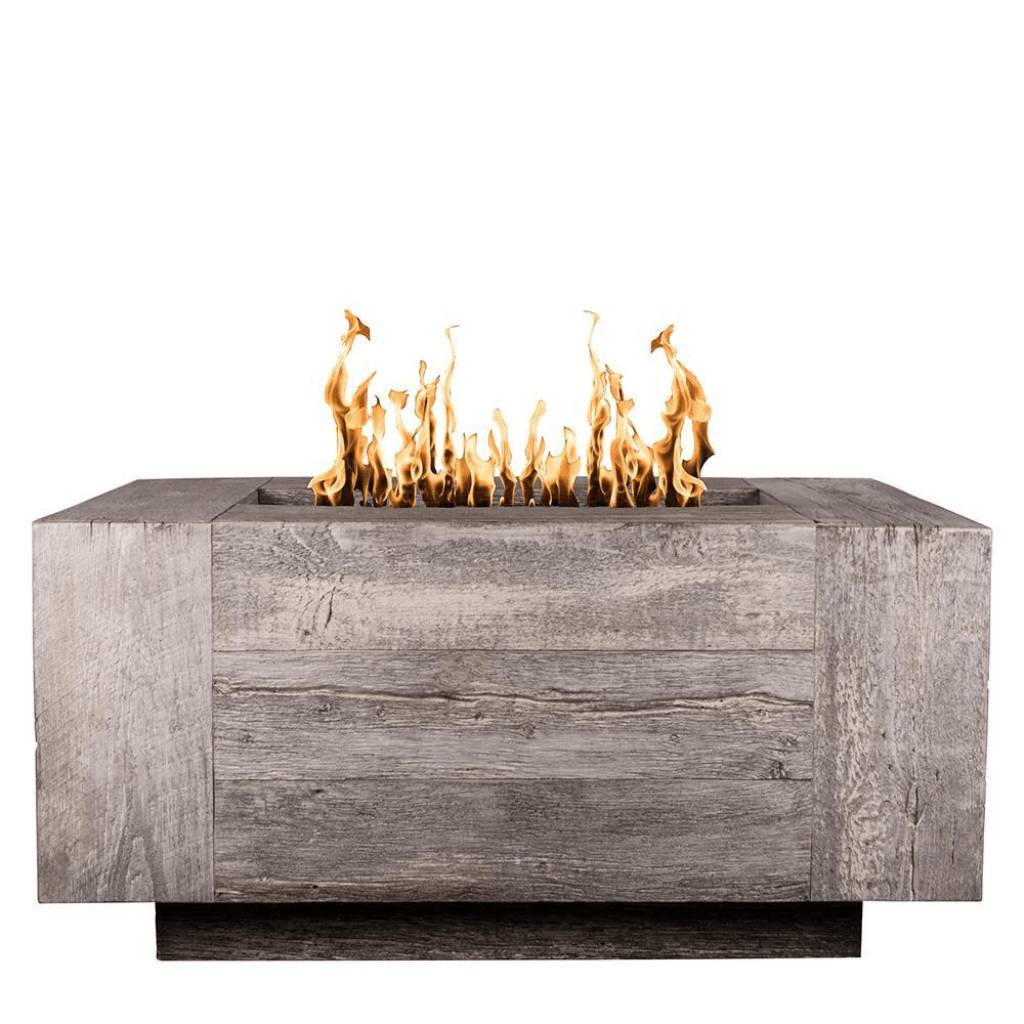 Outdoor Plus - Catalina GFRC Wood Grain Concrete Rectangle Gas Fire Pit 84