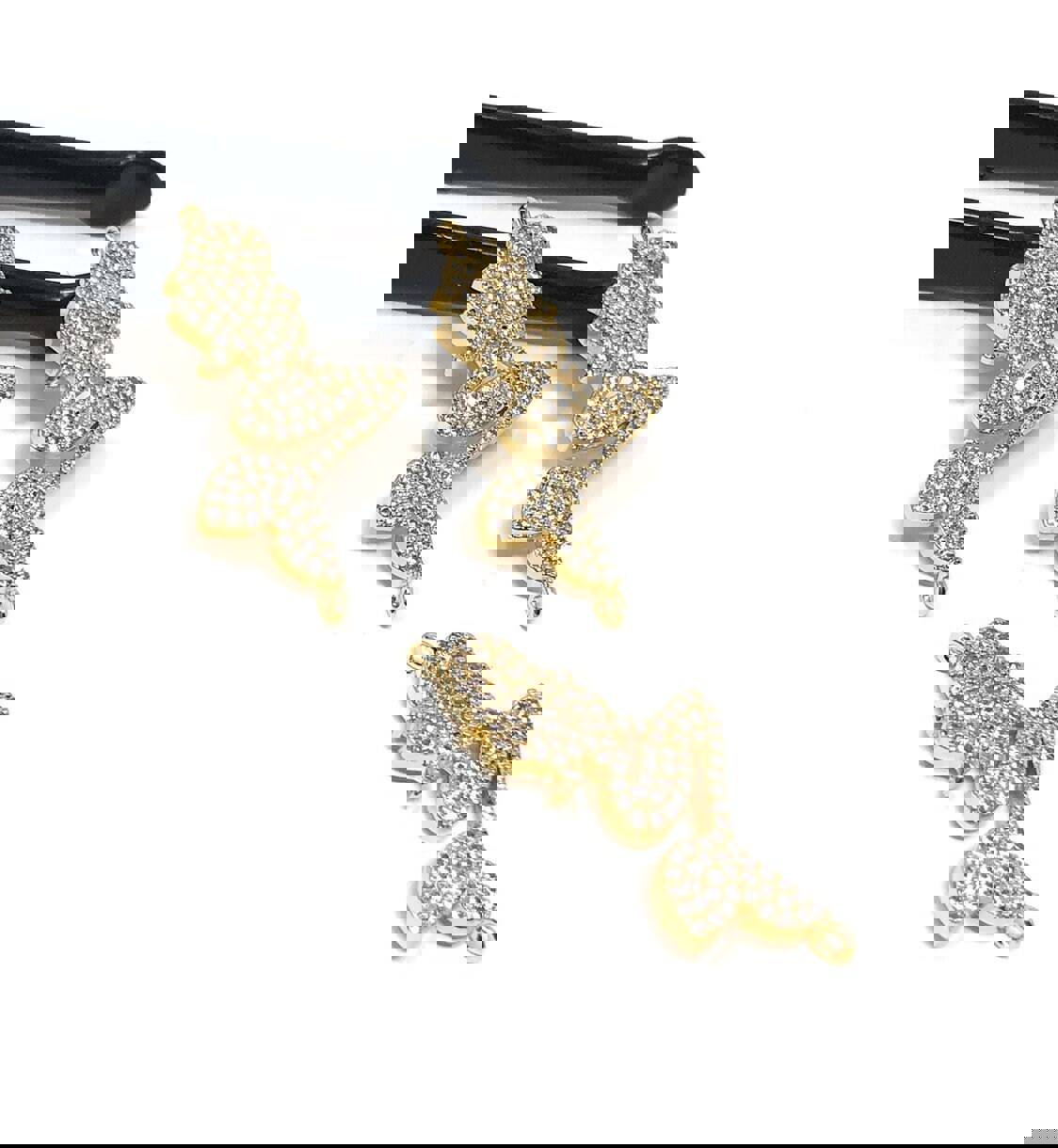 CZ Micro Pave Mermaid Connector Link - Gold Plated Jewelry Finding for DIY Jewelry Making