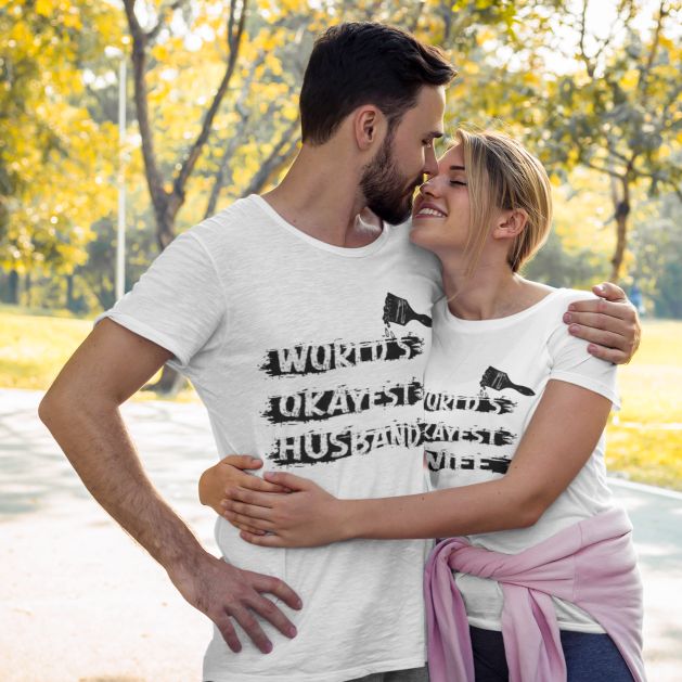 Worlds Okayest Spouse Matching Outfits Set - Perfect for Anniversaries and Weddings