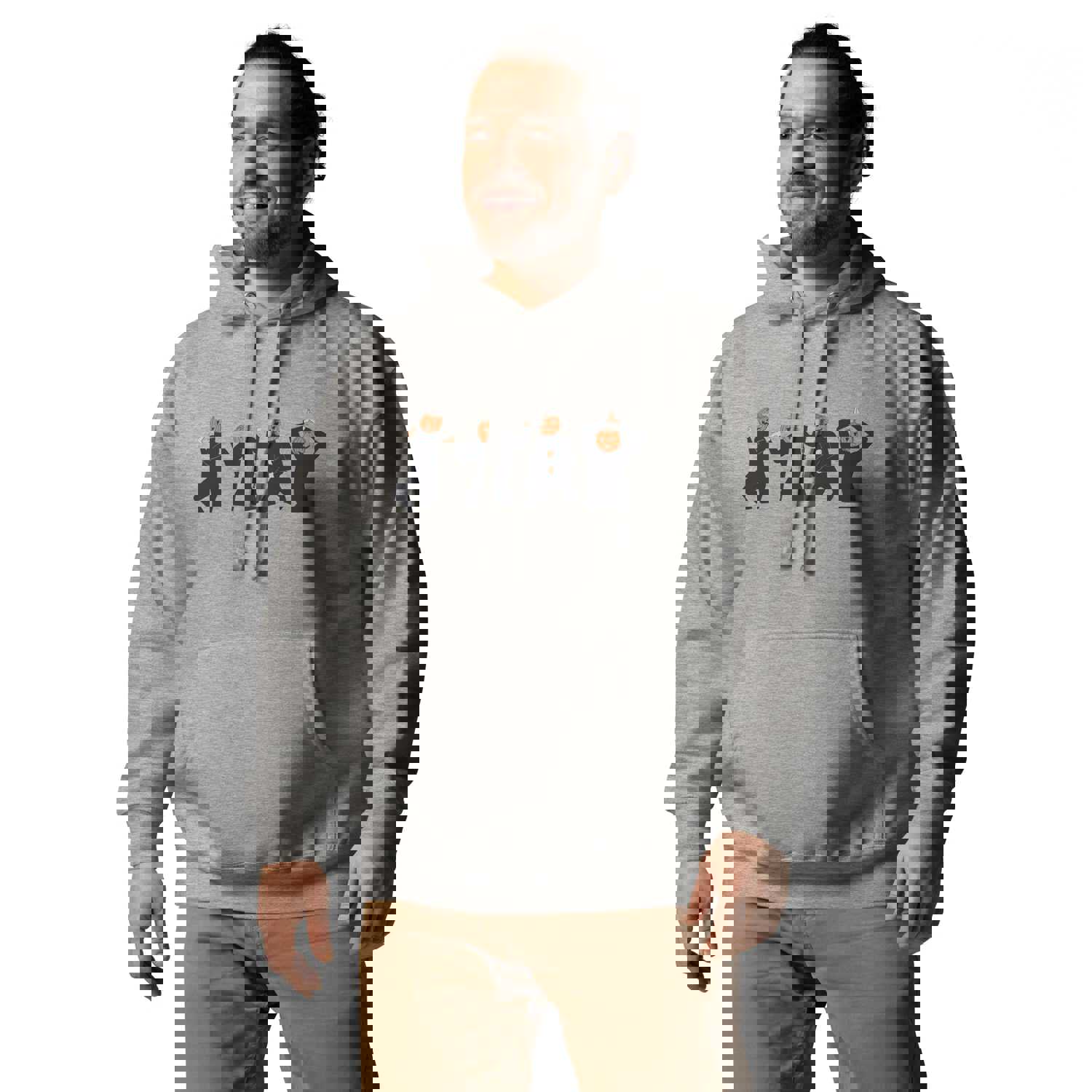 Dancing Pumpkin Dude Hoodie - Unisex (Gray or White)