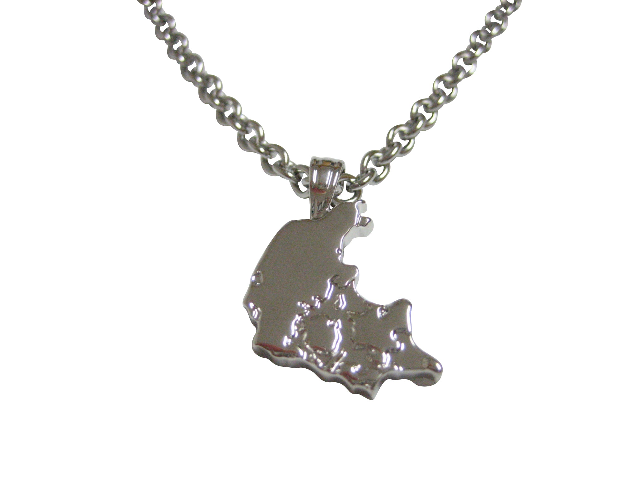 Denmark Map Shape Pendant Necklace by Kiola Designs