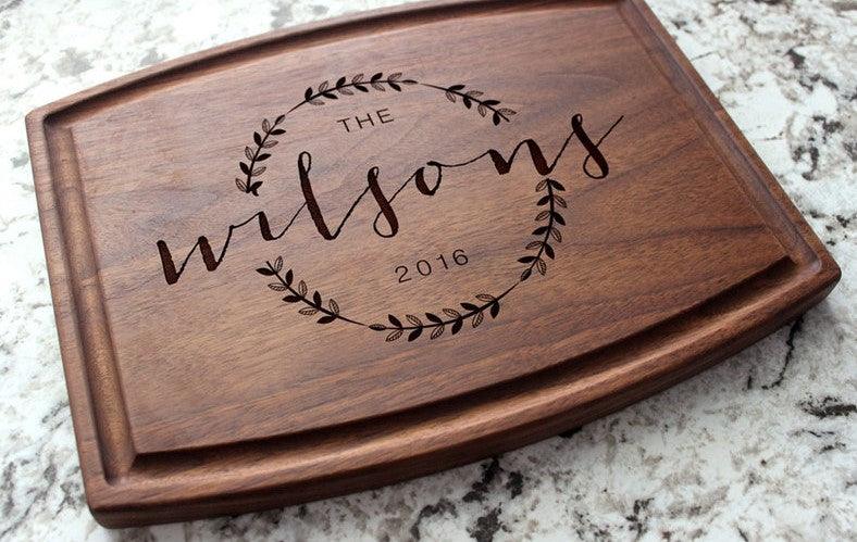 First Anniversary Personalised Cutting Board Gift - Handmade, Sustainable Hardwood