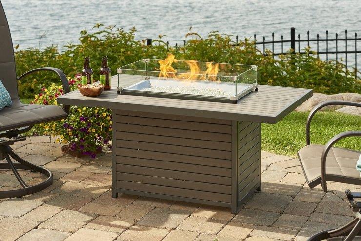 OGC Brooks Rectangular Gas Fire Pit Table