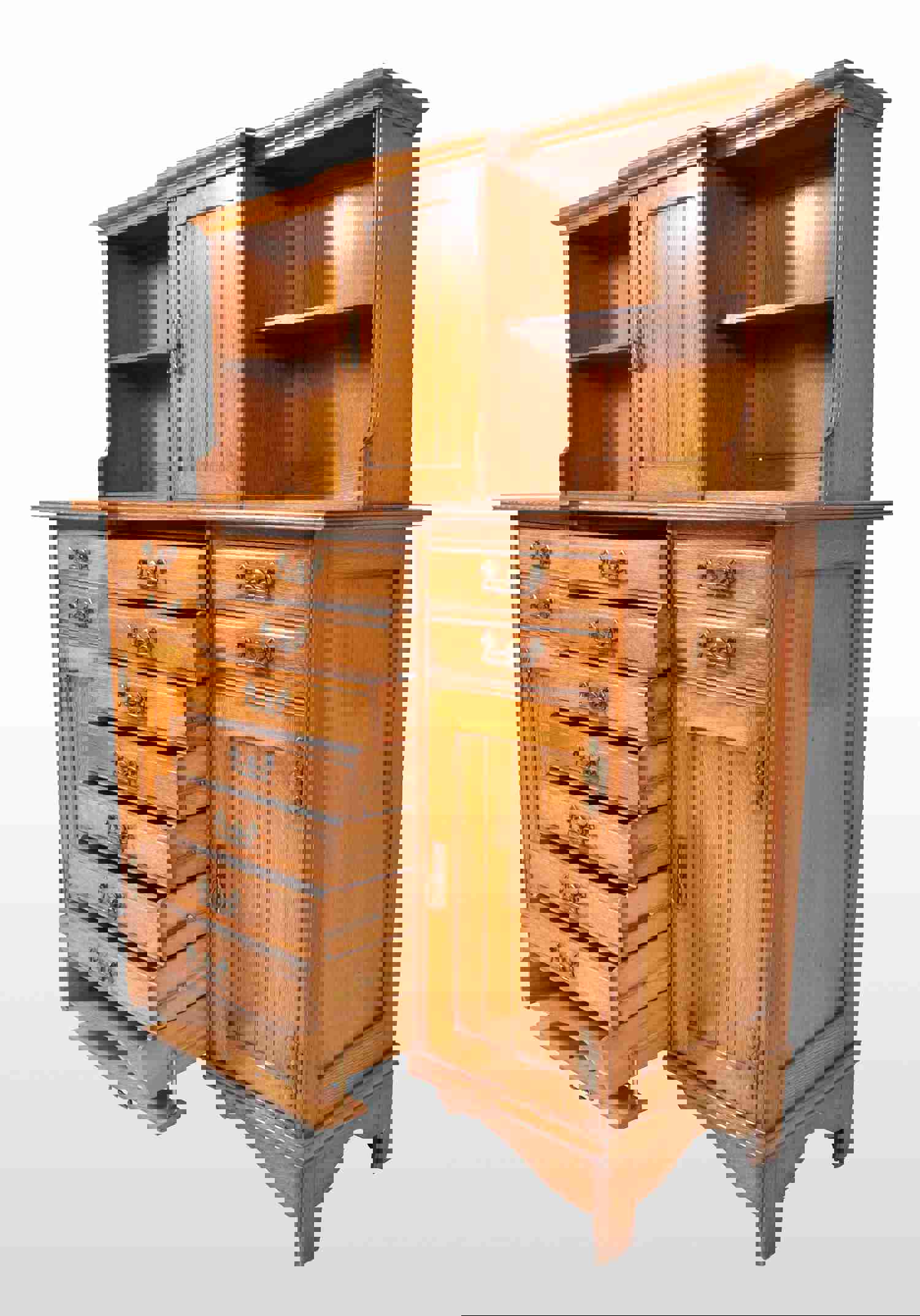 Antique Arts & Crafts Oak Sheet Music Cabinet, Circa 1890