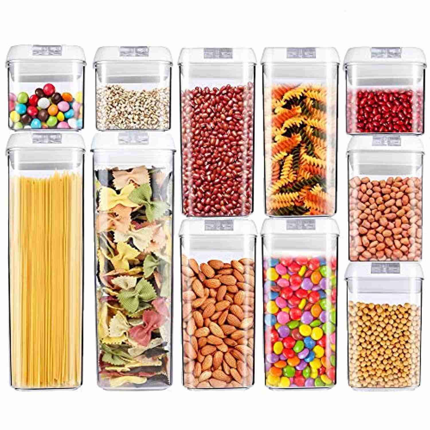 OnederHome 11-Piece Air-Tight Food Storage Container Set with Chalkboard Labels - BPA Free