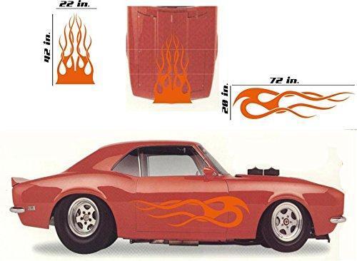 Tribal Flame Car Decals Hood Decal Side Set Vinyl Sticker Auto Kit HF048