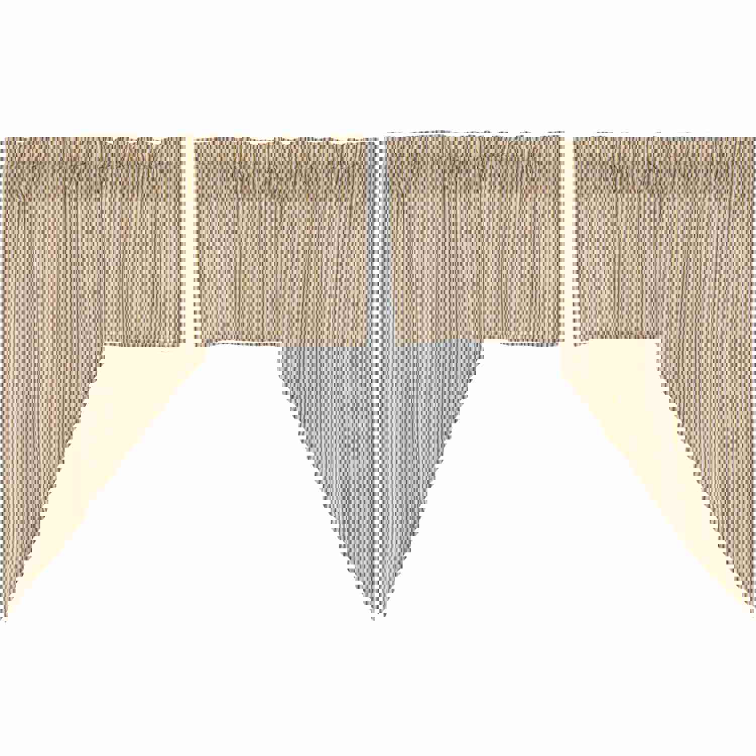 Sawyer Mill Charcoal Ticking Stripe Swag Set of 2 - 36x36x16 - Farmhouse Decor