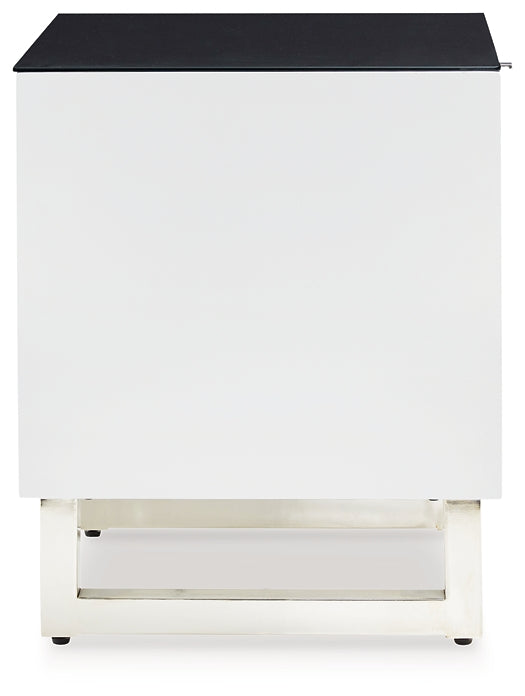 Gardoni Rectangular End Table with Black Glass Top