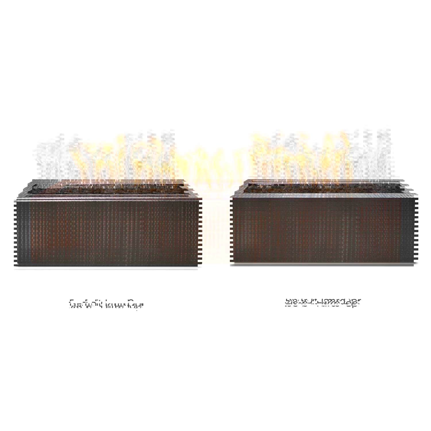 The Outdoor Plus Rectangular Eaves Fire Pit - Metal Collection (48, 60, 72 Inches)