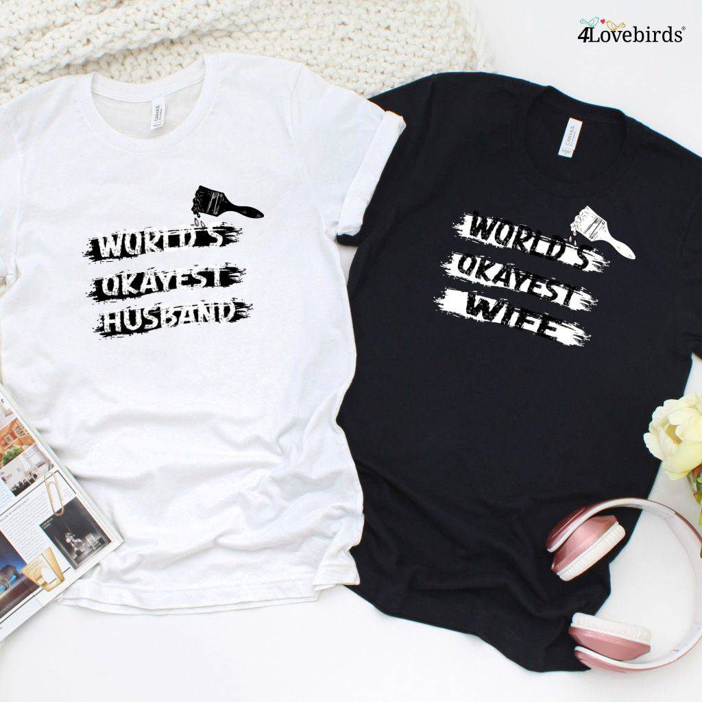 Worlds Okayest Spouse Matching Outfits Set - Perfect for Anniversaries and Weddings