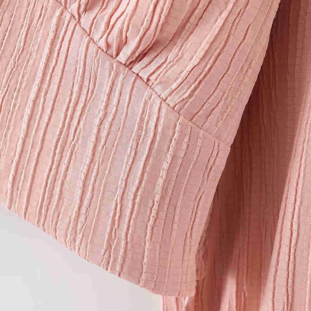 Fashion Buttons Cropped Blouse - V-Neck Polyester Top