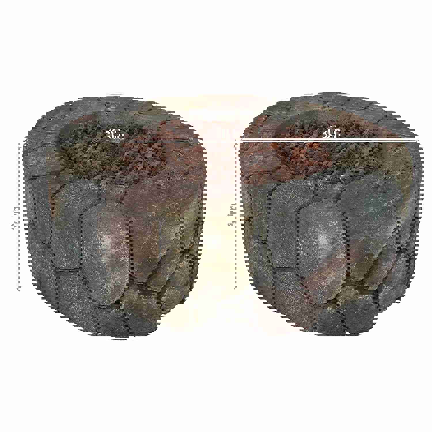 Sunnydaze Outdoor 30-Inch Cast Stone Propane Gas Fire Pit with Lava Rocks