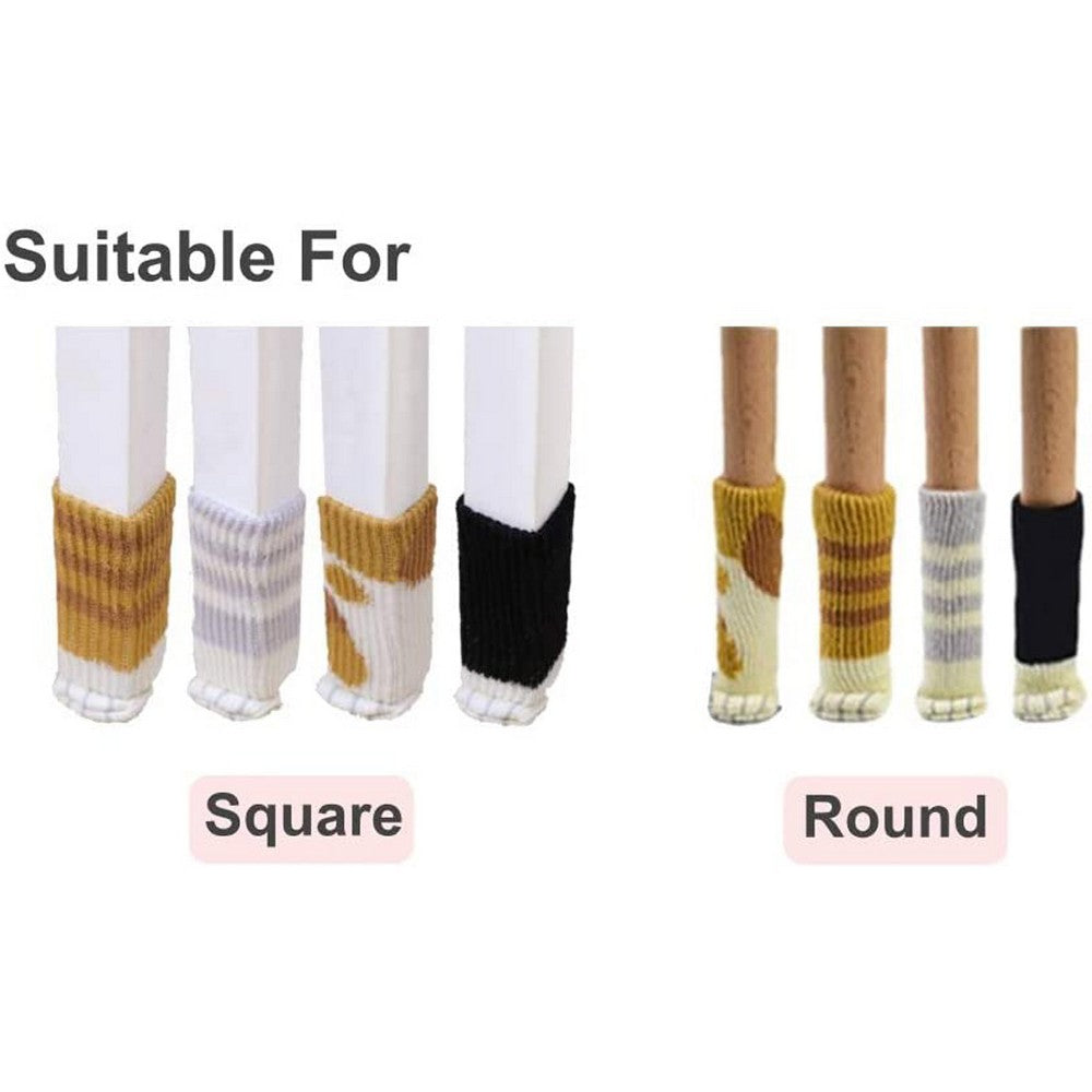 32PCS Cat Paw Design Chair Socks - Furniture Leg Protectors for Cat Lovers