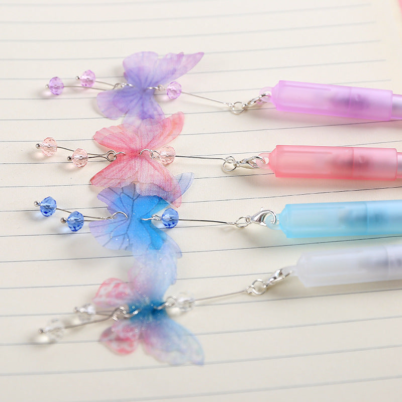 Butterfly Pendant Pen - Cute Detachable Gel Pen Set for Girls