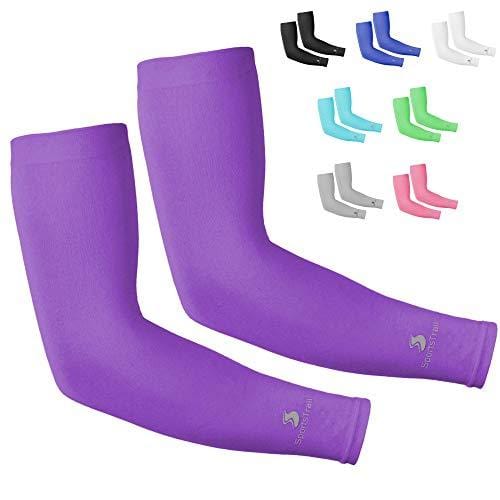 Cooling Arm Sleeves for Men & Women - UV Protective, Moisture Wicking (Purple)
