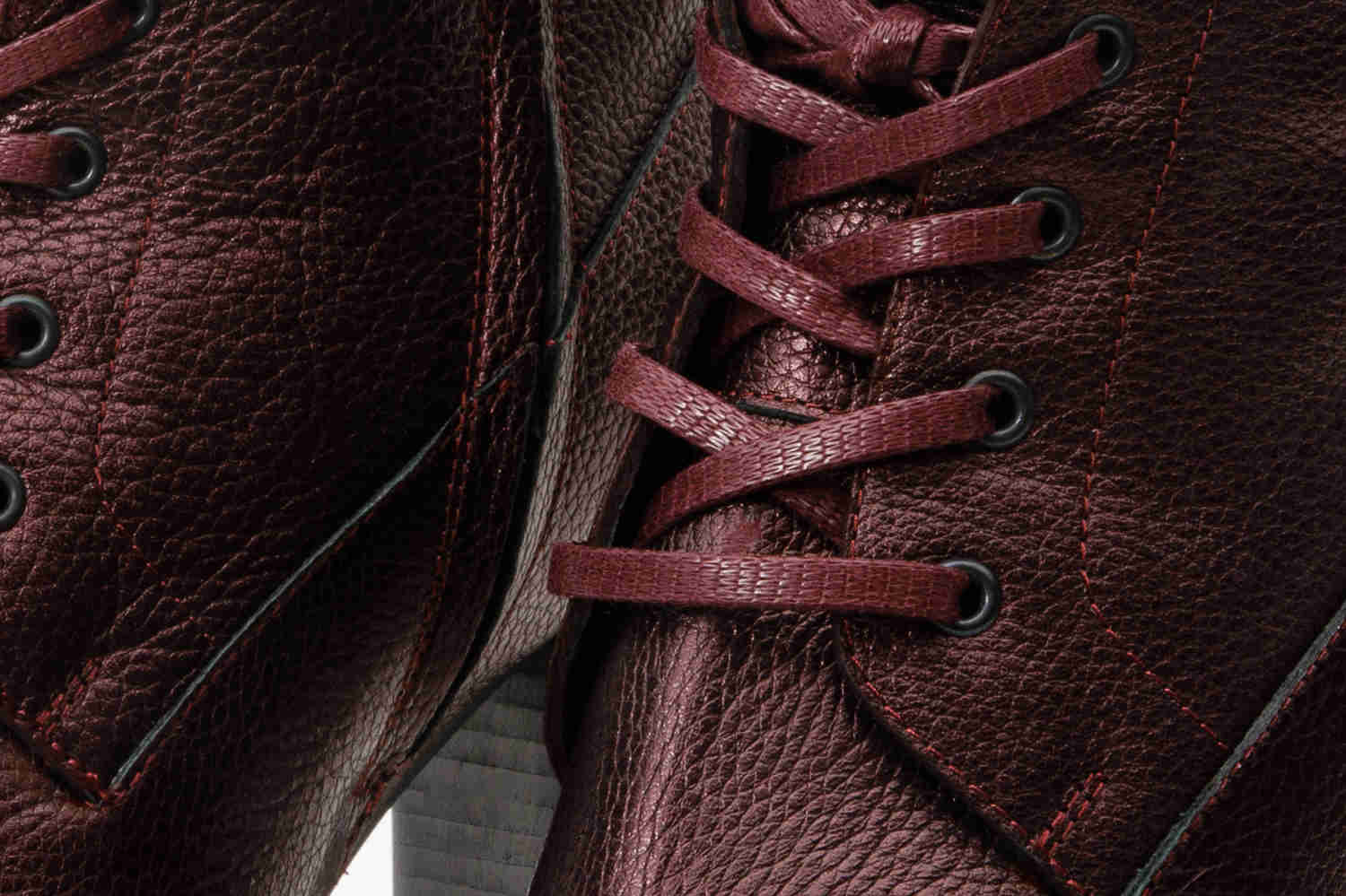 Melo Burgundy Leather Natural Mid Calf Platform Heel Women Boot