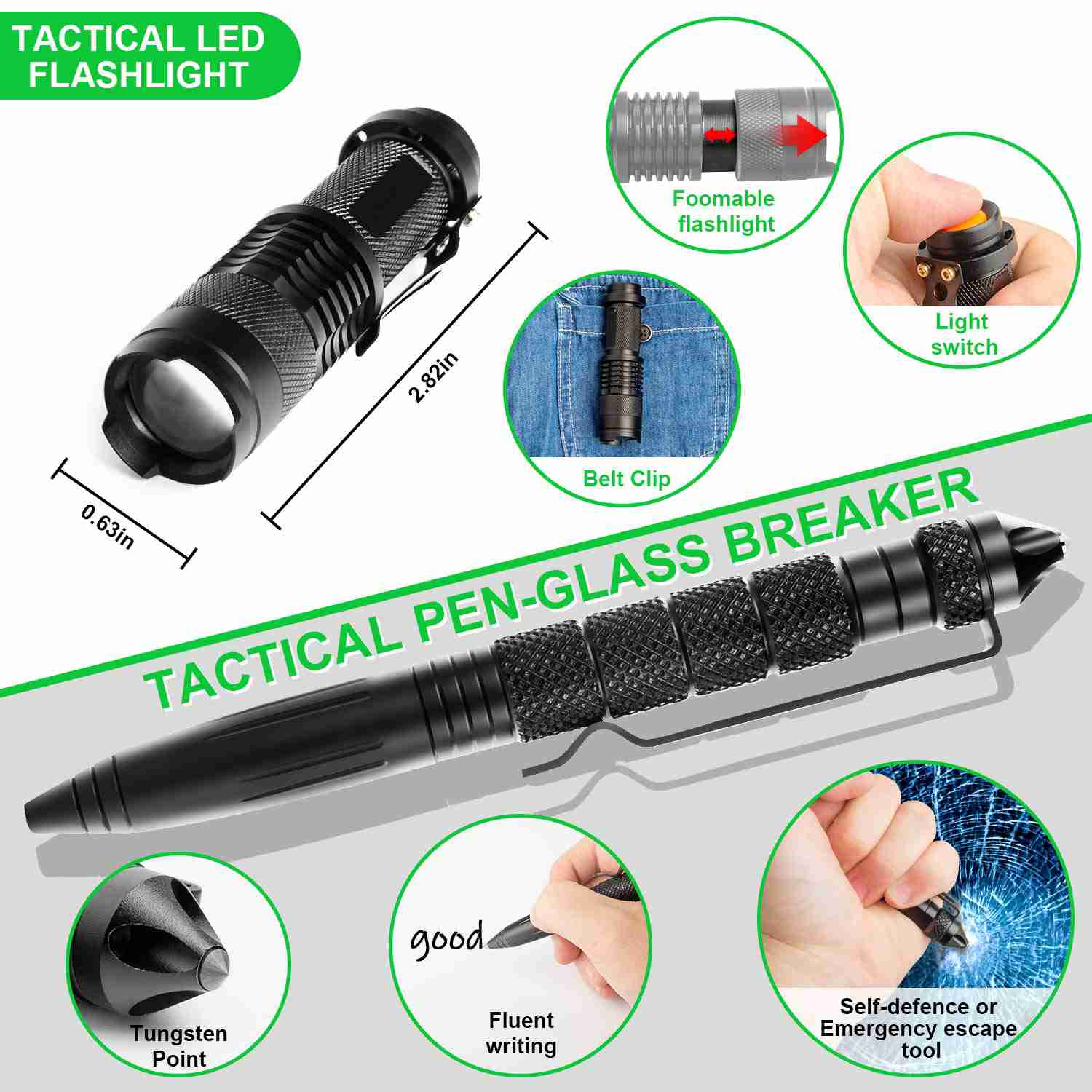 KOSIN 18 in 1 Emergency Survival Kit, Tactical Outdoor Gear for Adventure