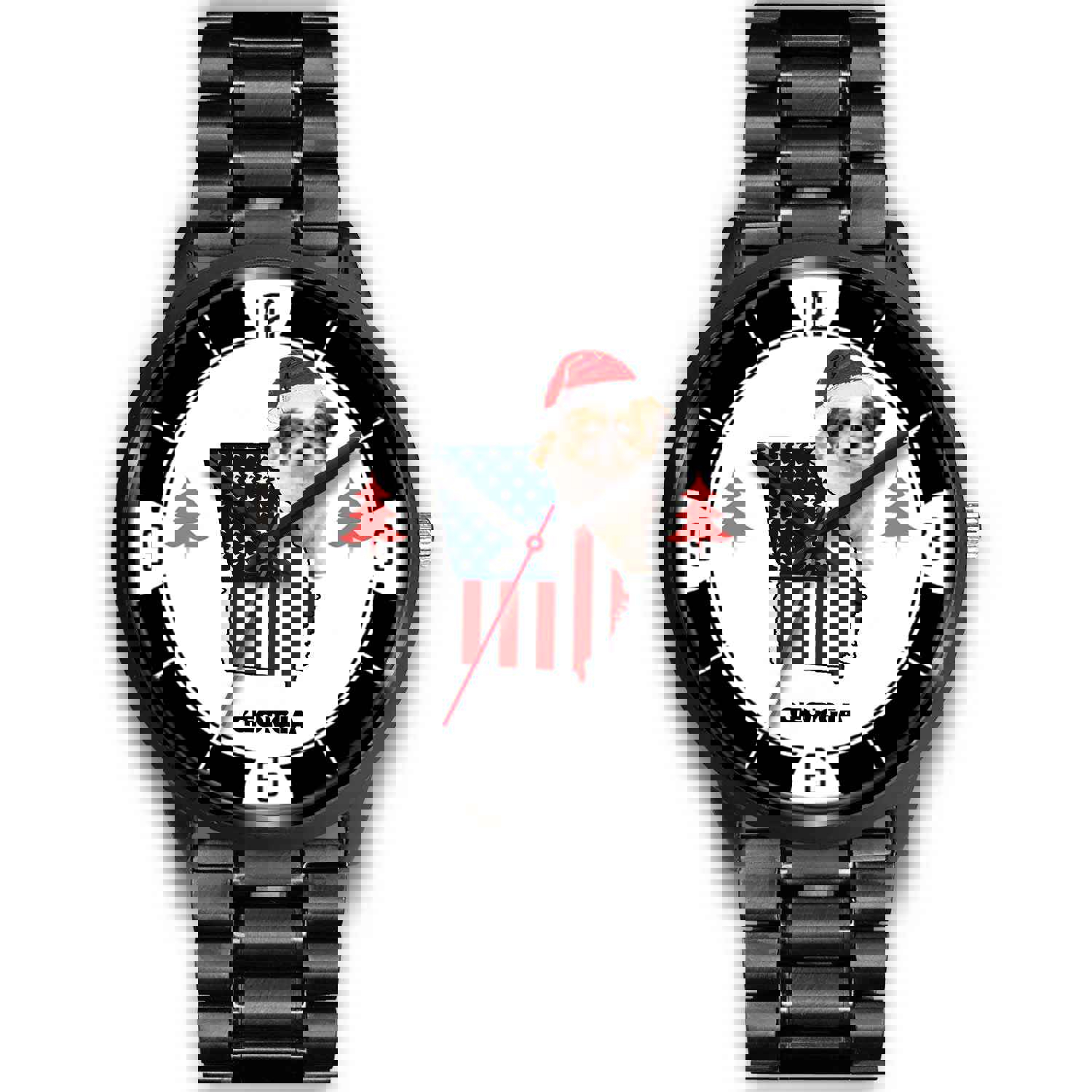 Shih Poo Dog Georgia Christmas Special Wrist Watch