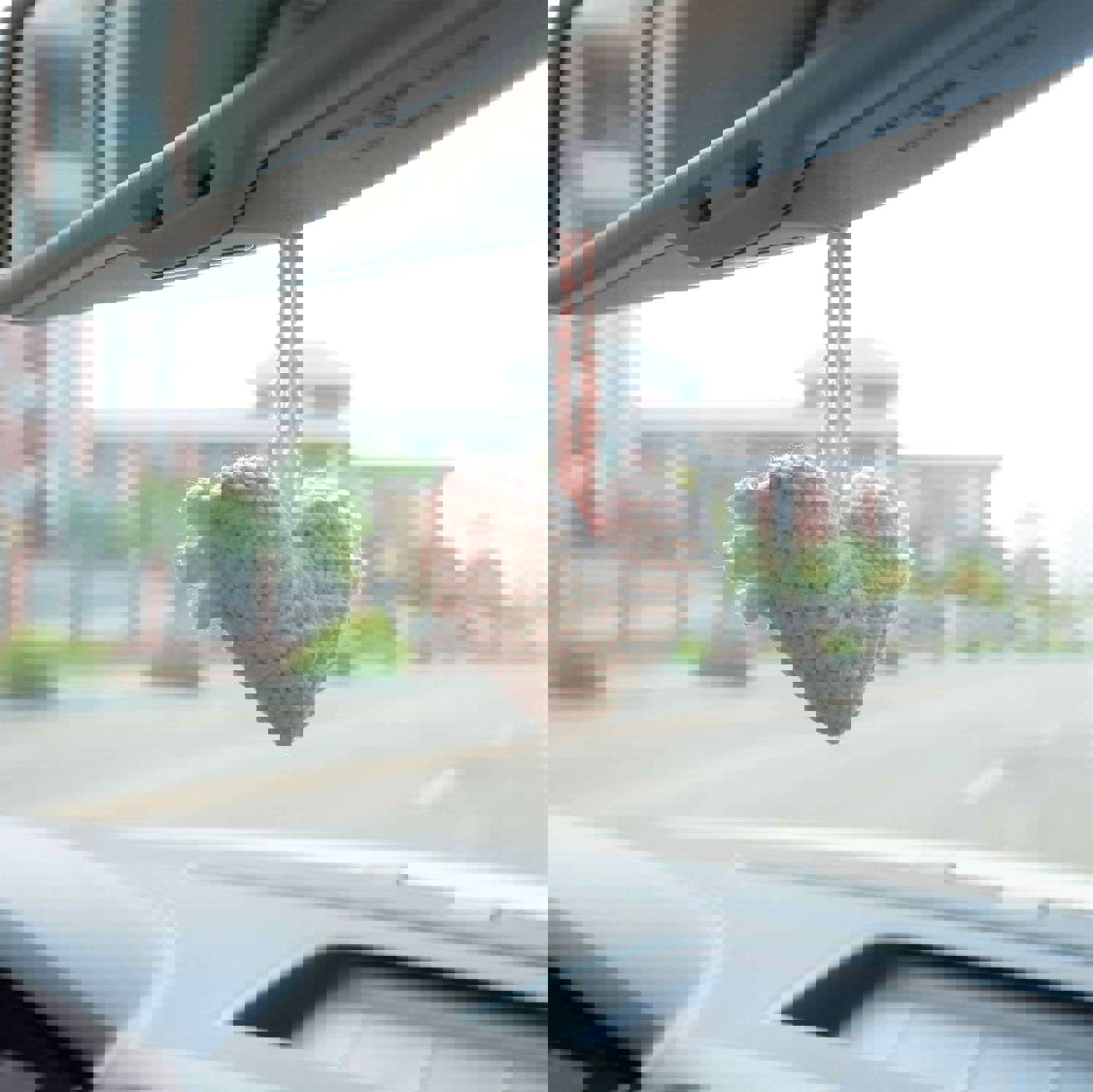 2Pcs Car Mirror Accessories - Crochet Hearts Wings
