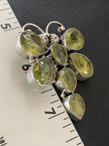 Handmade Sterling Silver Green Peridot Dragonfly Pendant