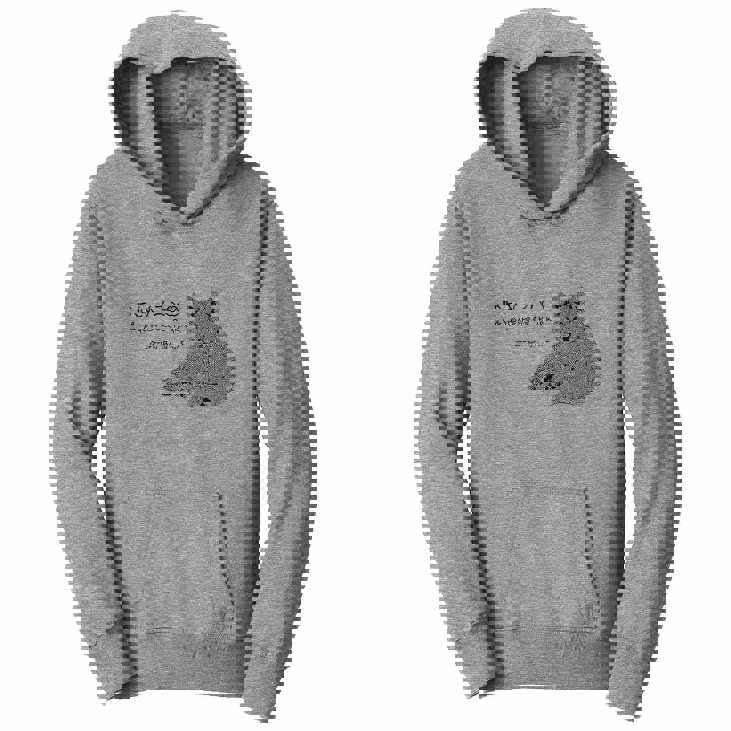NEW Zoo Logo Red Wolf Outline - Kids Unisex Hoodie Sweatshirt