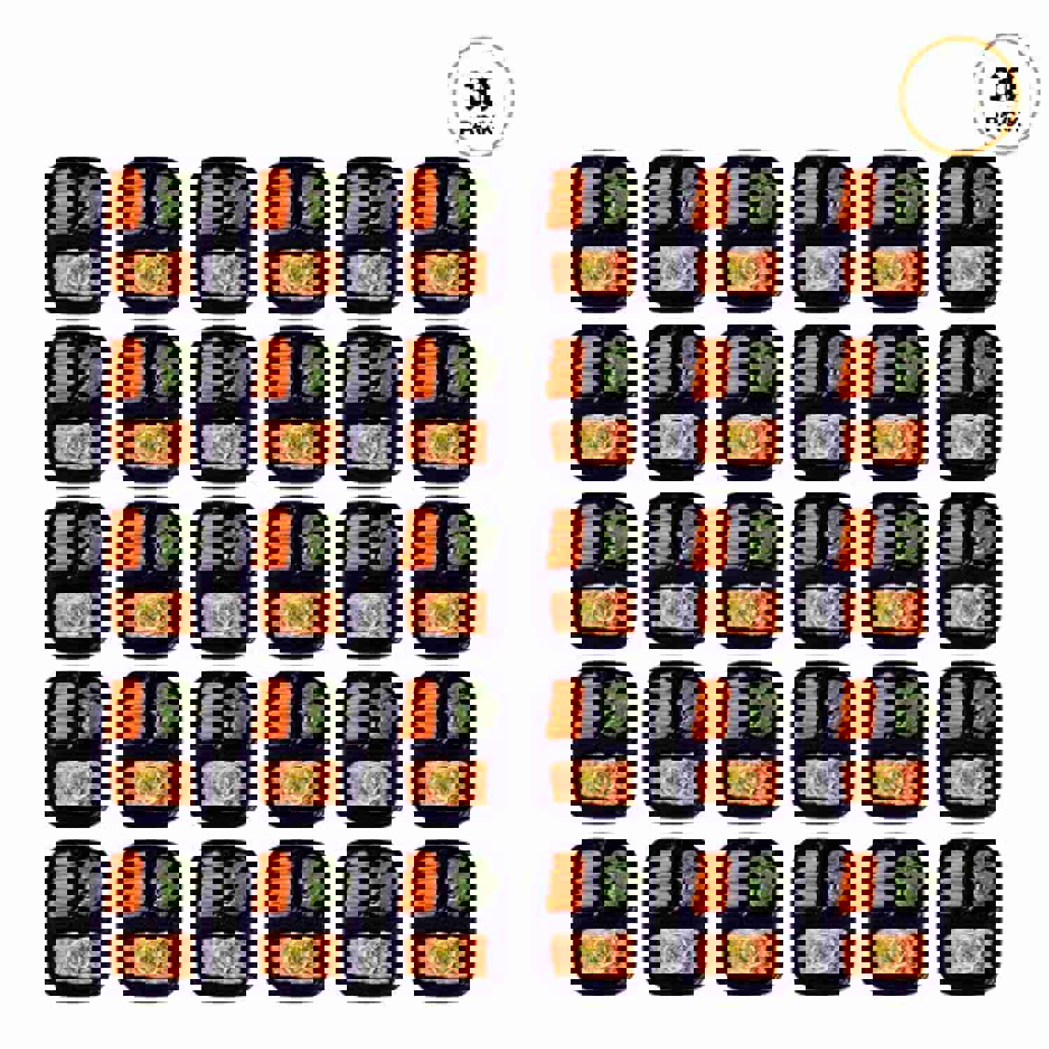 DE Meal Prep Containers [30 Pack] 3 Compartment with Lids, BPA Free, Stackable, Microwave/Dishwasher/Freezer Safe
