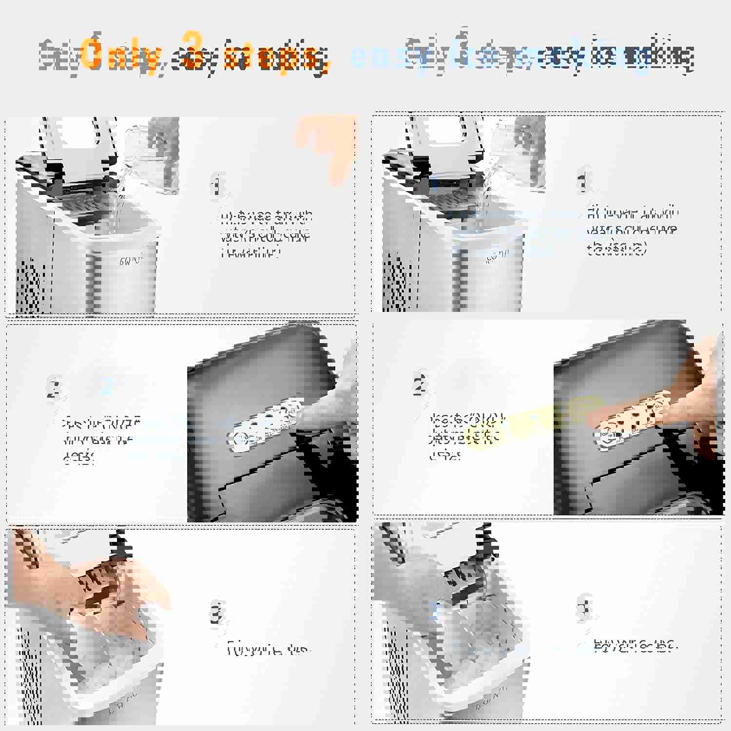 Portable Countertop Ice Maker Machine - 9 Bullet Ice Cubes in 7 Minutes, 26Lbs/24H, Auto Self-Cleaning