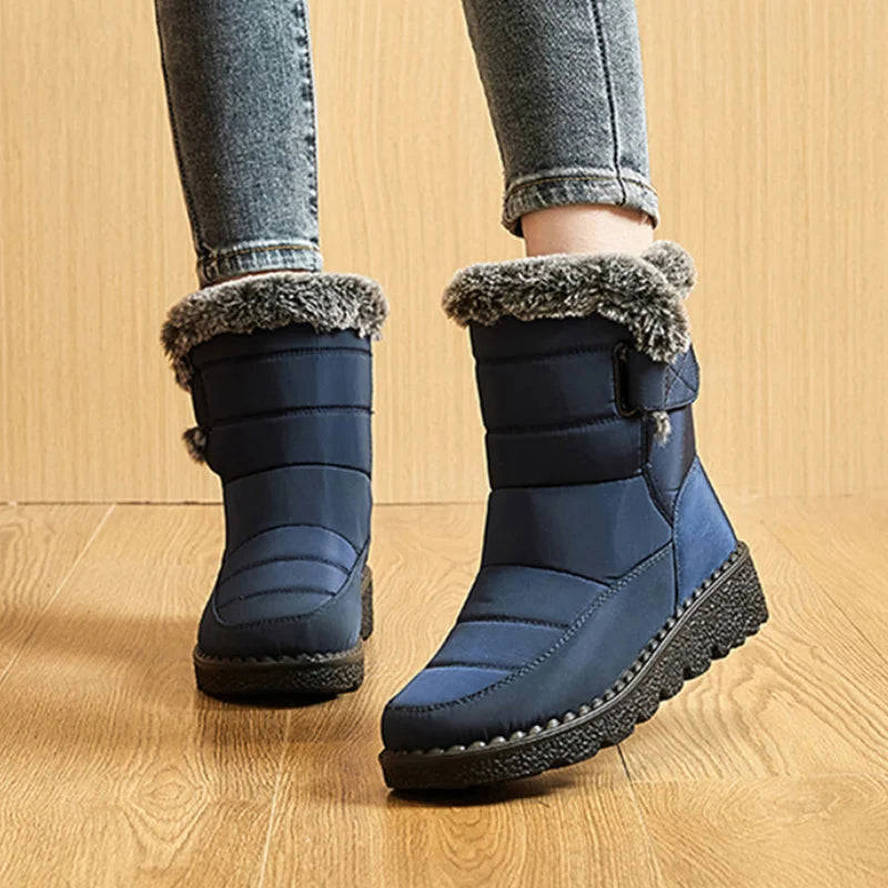 New Ladies Faux Fur Waterproof Winter Boots - Warm Plush Snow Boots