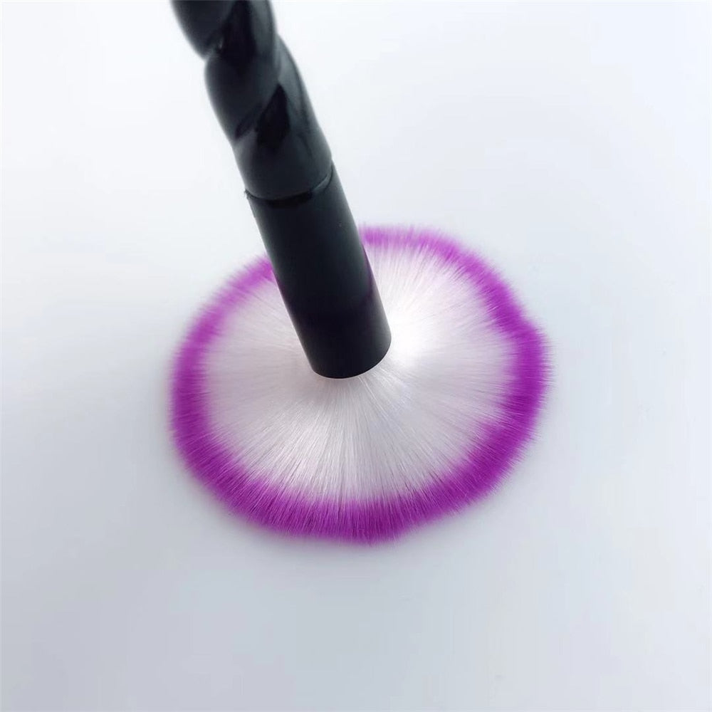 10pcs Spiral Colorful Soft Makeup Brushes Set - Professional Foundation Powder Blush Eyeshadow Fan Brush