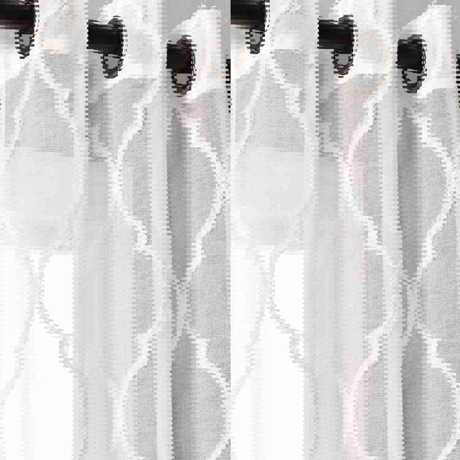Avon Trellis Grommet Sheer Window Curtain Panel Set