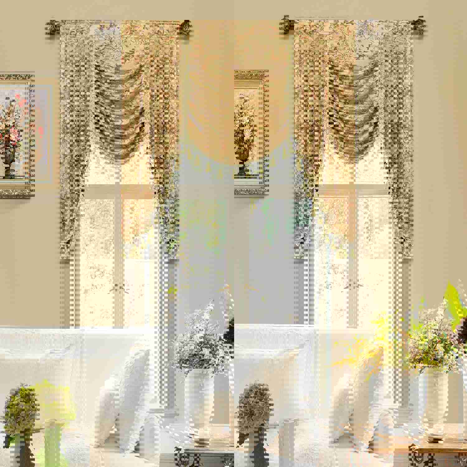 Opulent Swag Valance - Premium Synthetic Fiber Window Decor
