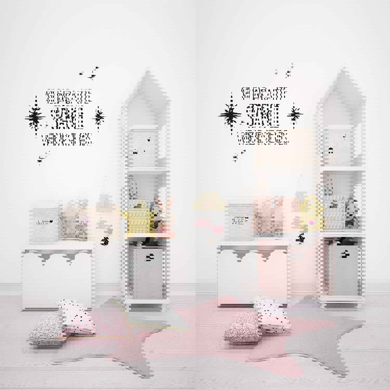 Girls Quotes Vinyl Wall Art Sticker Decal - She Leaves A Little Sparkle