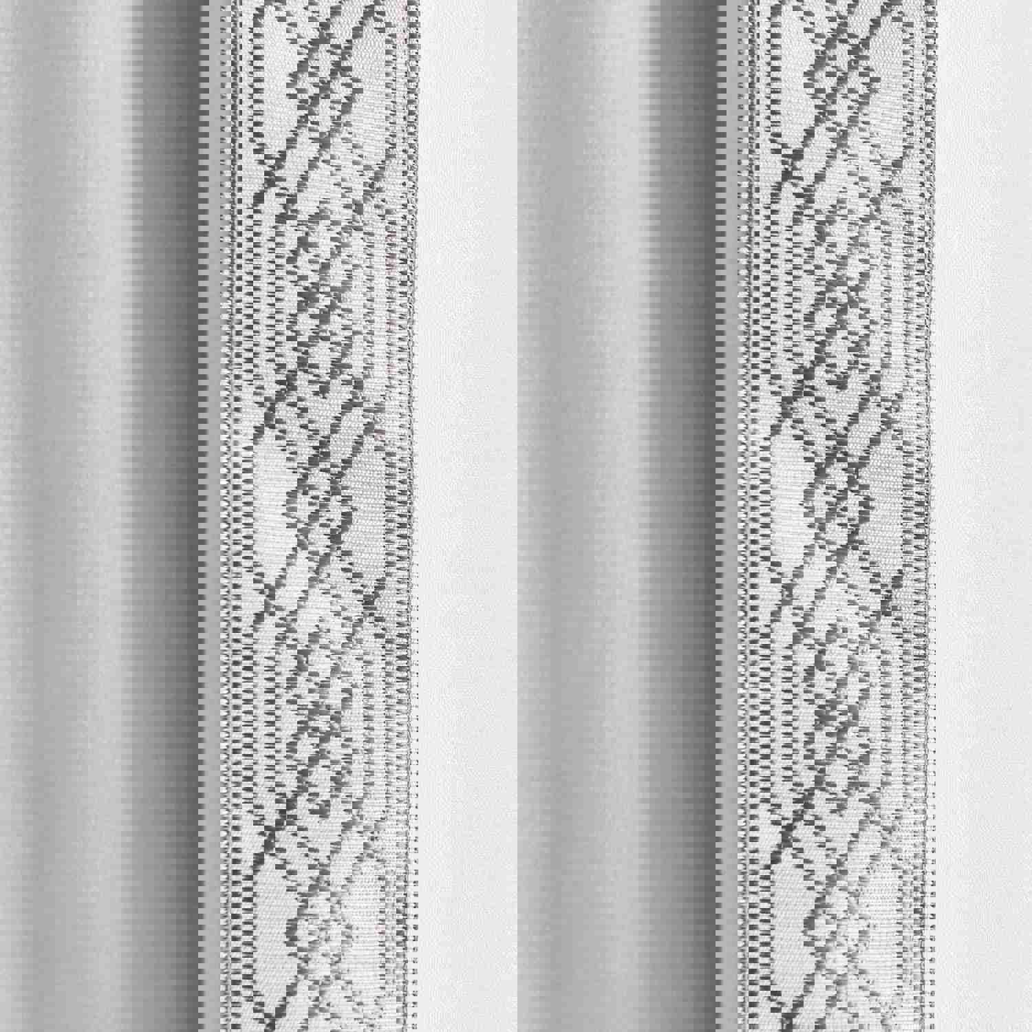 Luxury Vintage Velvet & Sheer With Border Pompom Trim Window Curtain Panel