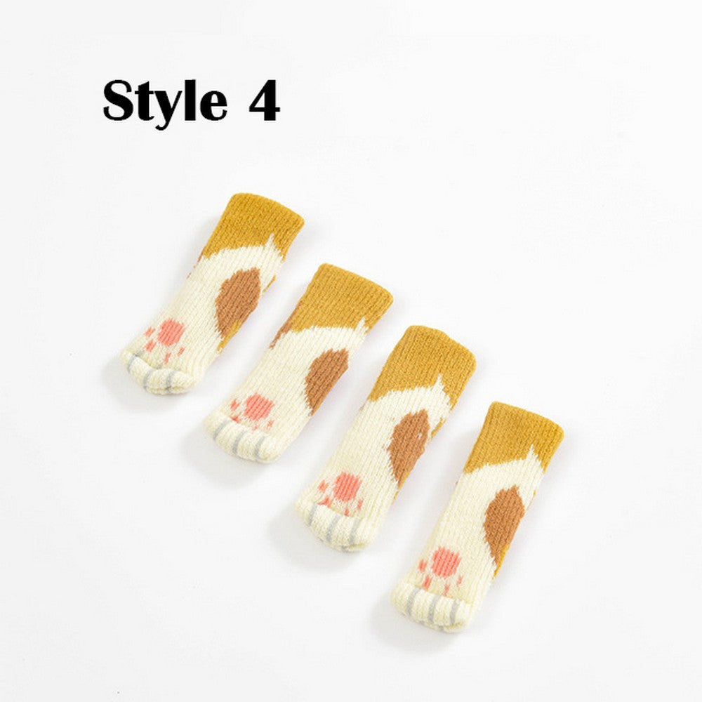 32PCS Cat Paw Design Chair Socks - Furniture Leg Protectors for Cat Lovers