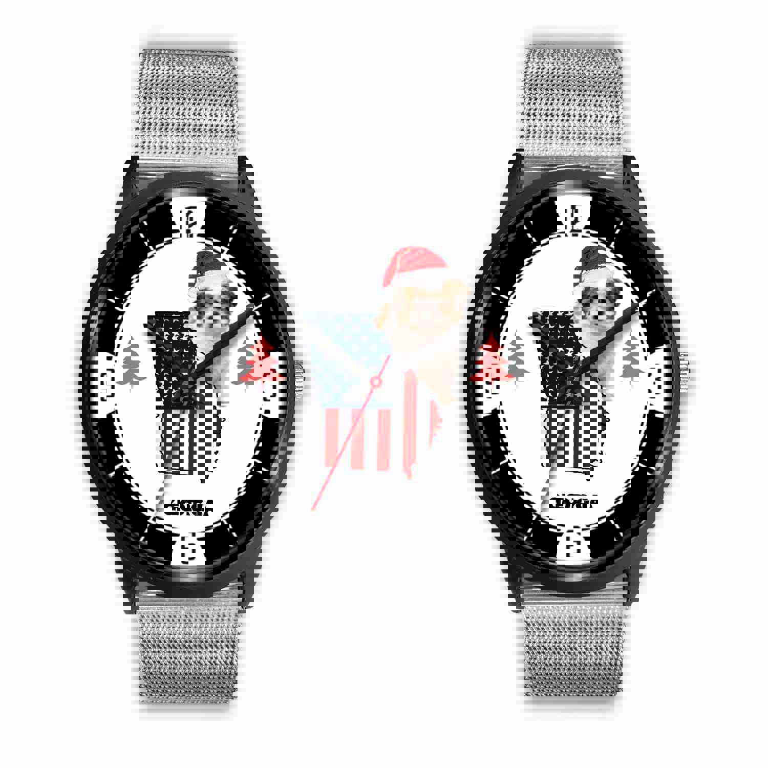 Shih Poo Dog Georgia Christmas Special Wrist Watch