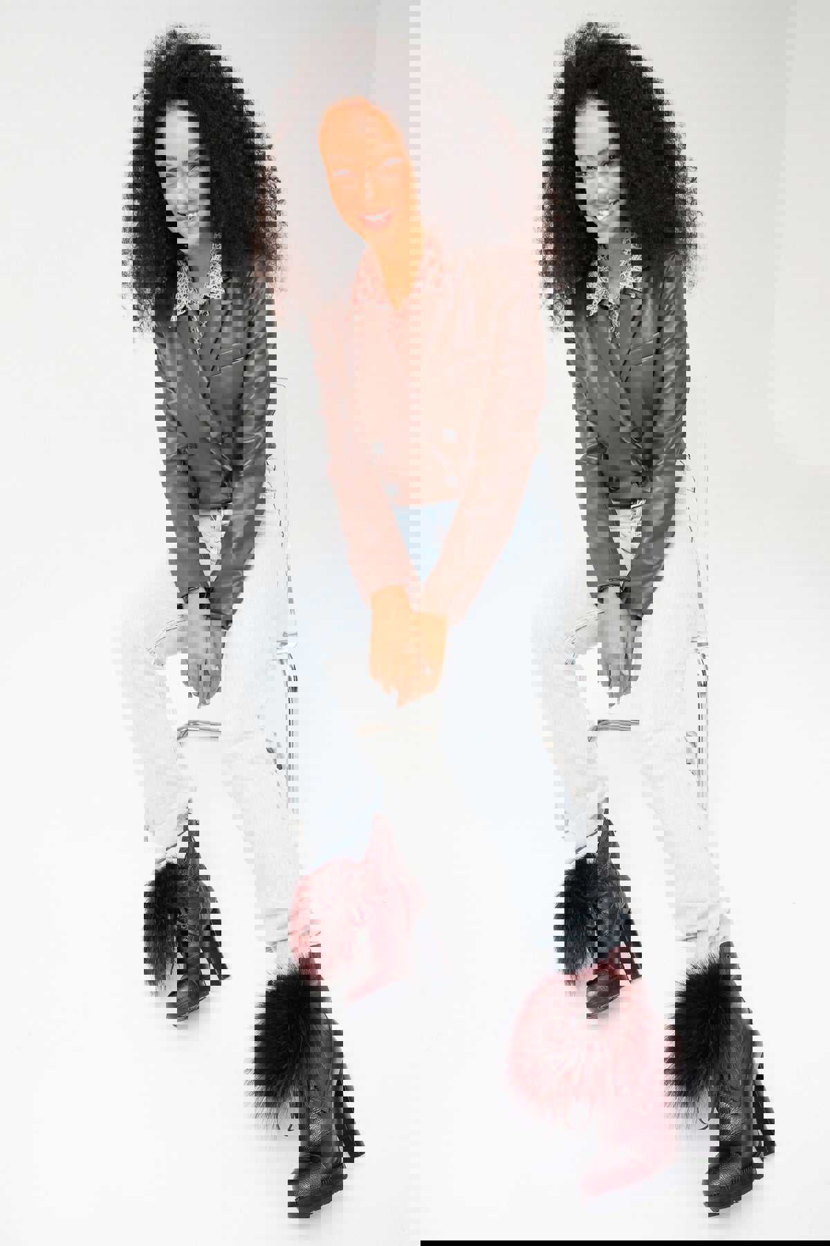 Melo Burgundy Leather Natural Mid Calf Platform Heel Women Boot