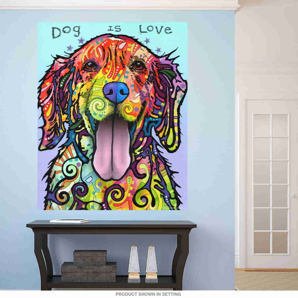 Dean Russo Golden Retriever Dog Wall Decal - Colorful Graffiti Style Art
