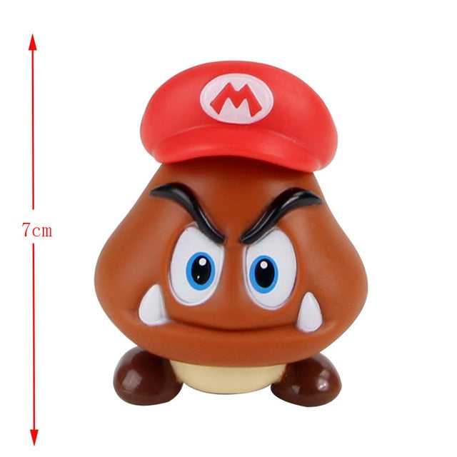 Super Mario Bros Goomba PVC Figure Collectible Model Toy - Lovely Mushroom Doll Gift for Kids