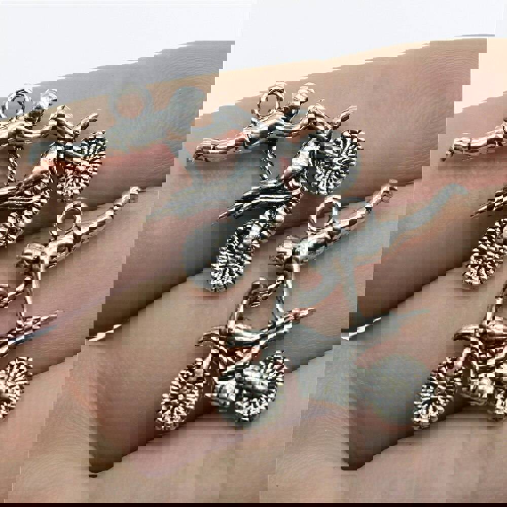 10pcs 25x25mm Motorcycle Athletics Charms for Jewelry Making - Antique Silver Color