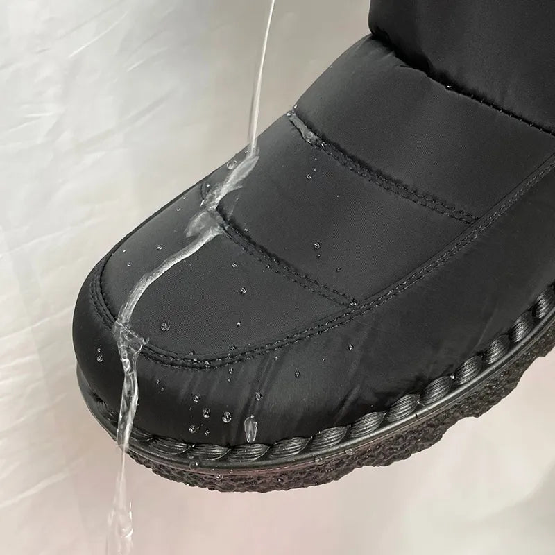 New Ladies Faux Fur Waterproof Winter Boots - Warm Plush Snow Boots