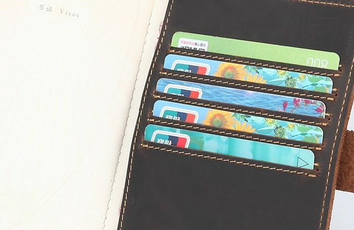 Cool Leather Men's Small Passport Wallet Slim Travel Wallets for Men
